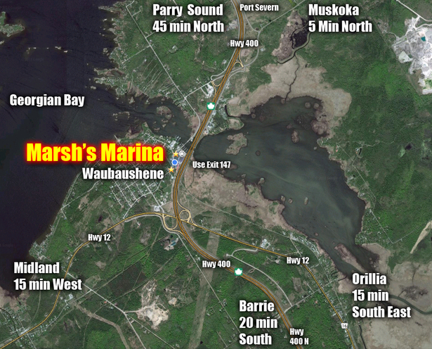 Google Map to Marsh's Marina